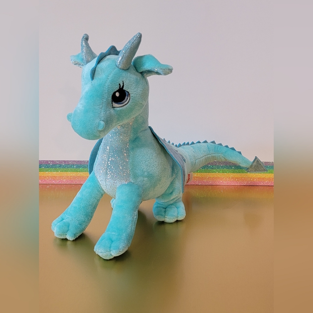 Sparkle Tales Willow Dragon by Aurora Teal Turquoise Plush Stuffed Animal Toy